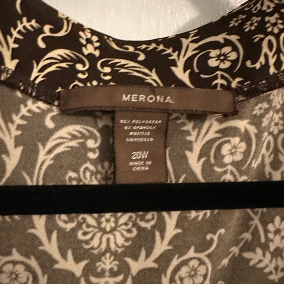 Merona Size 20W brown printed faux wrap dress - Picture 5 of 5